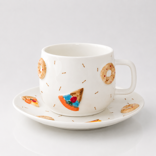 🍩 Yummy Day Mug & Saucer Set