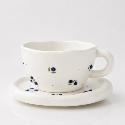 🫐 Blueberry Dream Mug & Saucer Set