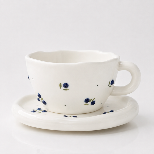 🫐 Blueberry Dream Mug & Saucer Set