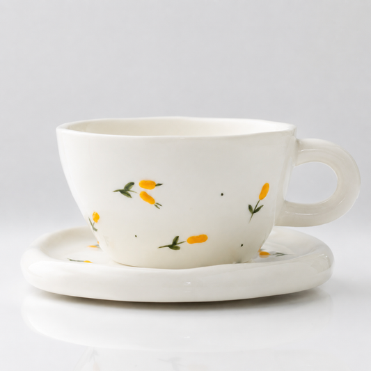 🌼 Sunny Meadow Mug & Saucer Set