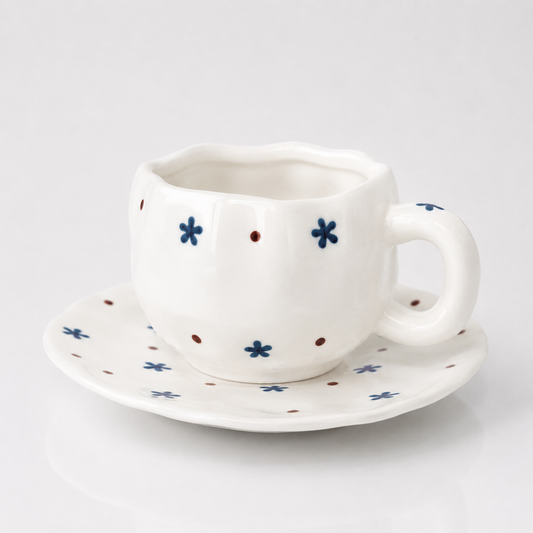 💙 Daydream Ceramic Mug & Saucer Set