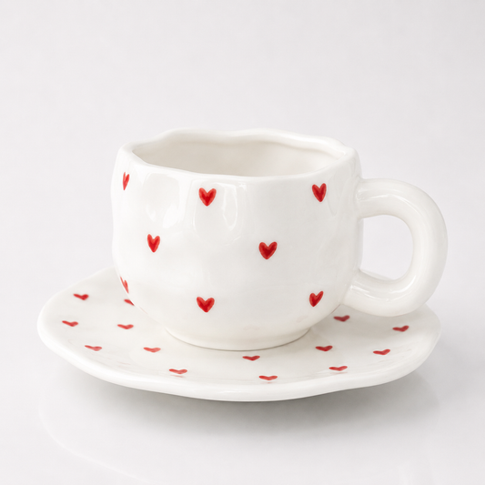 ❣️Sweetheart Ceramic Mug & Saucer Set